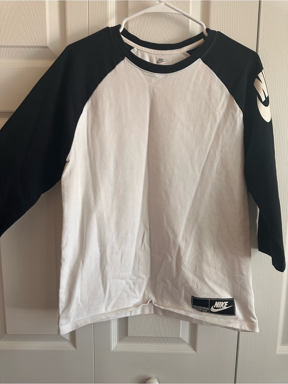Nike Raglan Black and White Baseball Tee